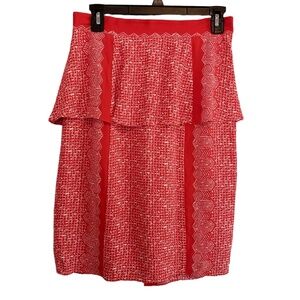 Anthropologie Plenty Tracy Reese Orange Skirt 6‎ Lined Peplum Skirt Womens